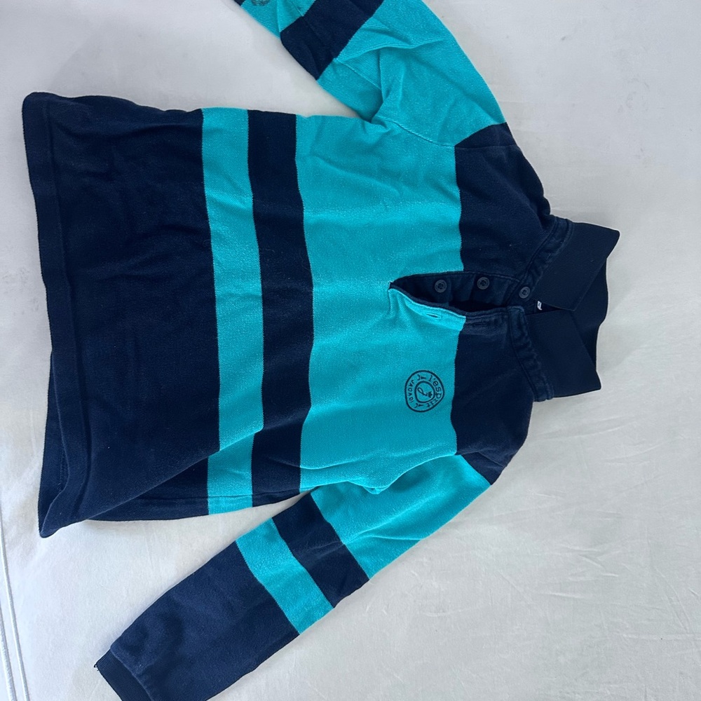 Jacadi Black and Green Polo Shirt Sporty Color-Block Design